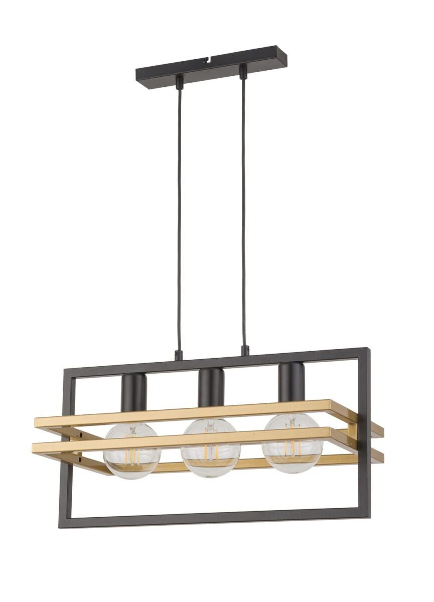 Lampa wisząca Merci czarno-złota 3xE27x15W dekoracyjna wym: 80 x 52 x 26 cm metal SIGMA