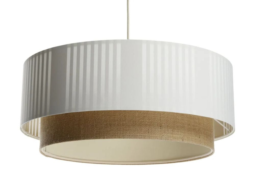 Lampa wisząca DUO LAMI LINE 70x28 biała/jutowa