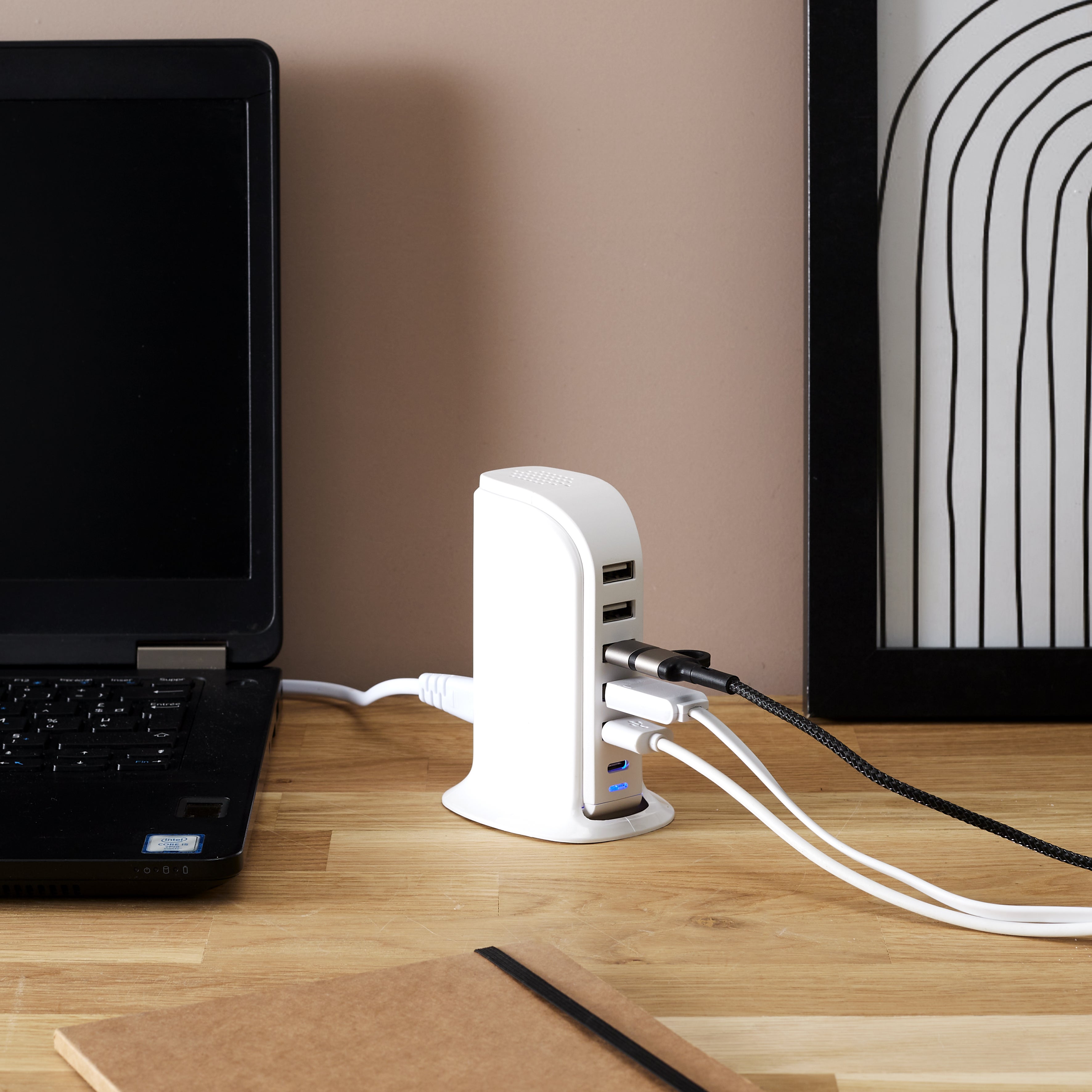 Tour Multipoint - Be Mix - 4 Ports Usb Et 1 Port Type C - Blanc | Leroy ...