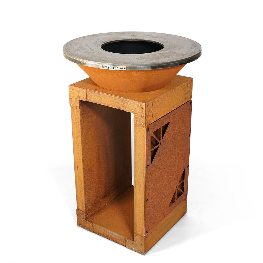 Panneau de décoration en acier corten, motif oblong pour Brasero Brasonfire 60cm - 2