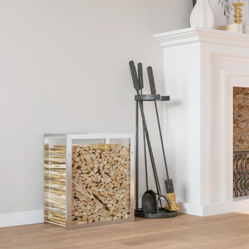 Stojak na drewno opałowe, 80x28x86 cm, stal nierdzewna vidaXL