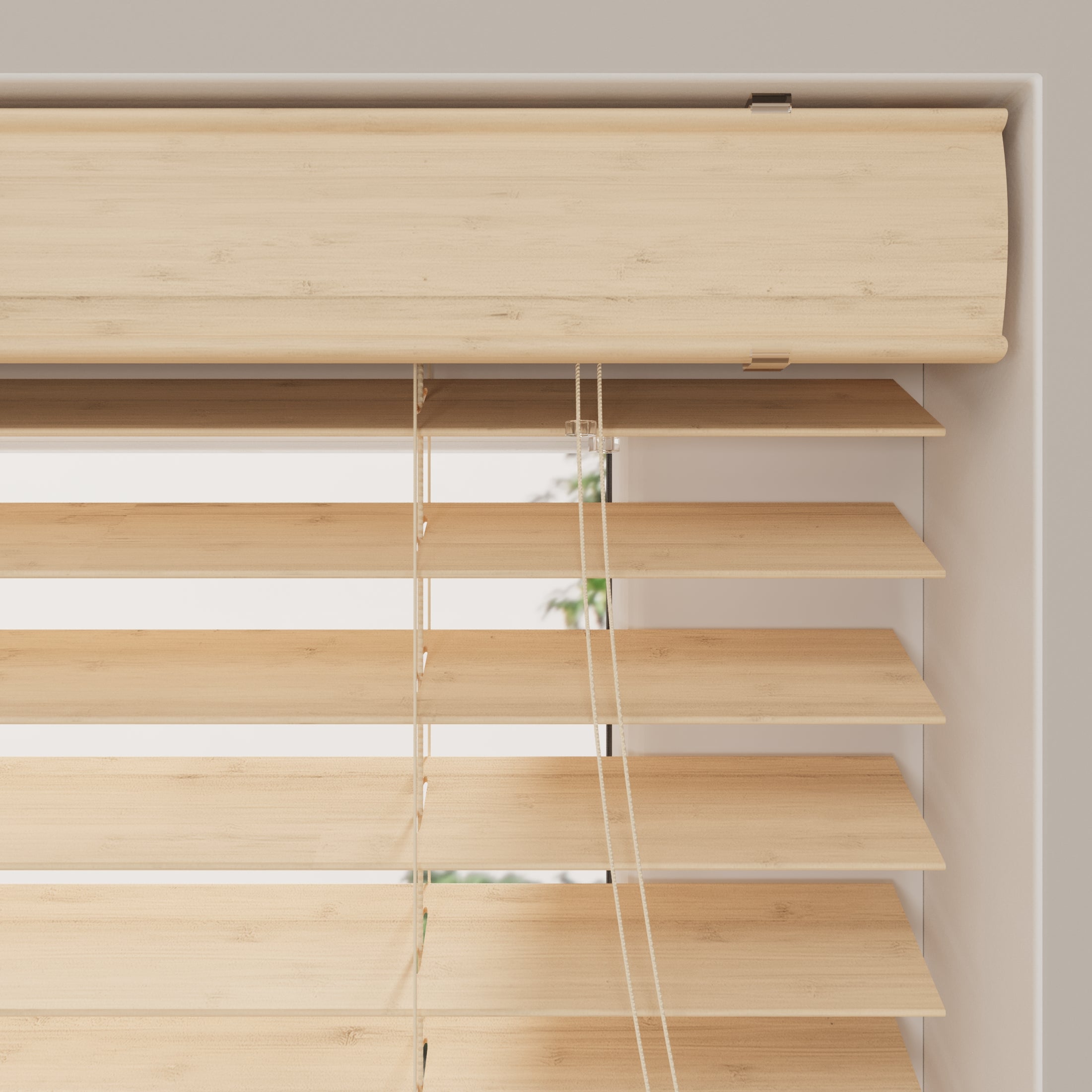 DTCH® Store Vénitien en Bois Essence 150 x 175 cm (LxH) - 50 mm - Naturel - Tailles de 50 à 250 cm de large - 4
