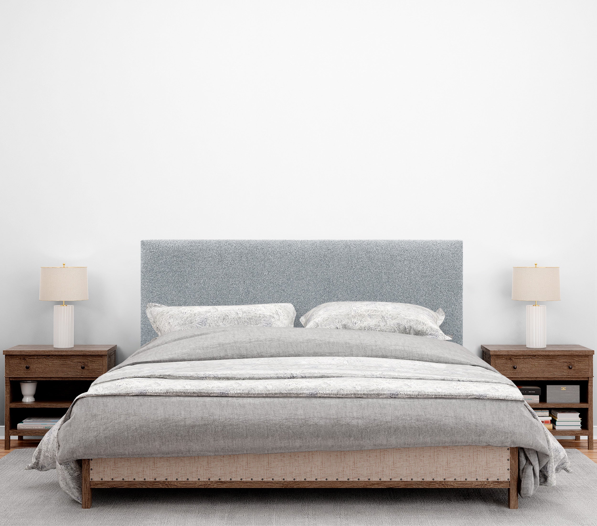 DHOME Cabecero de Tela AQUALINE Liso cabeceros Cabezal tapizado Cama Lujo (Tela Gris Perla, 135cm (Camas 120/135/140)) - 4