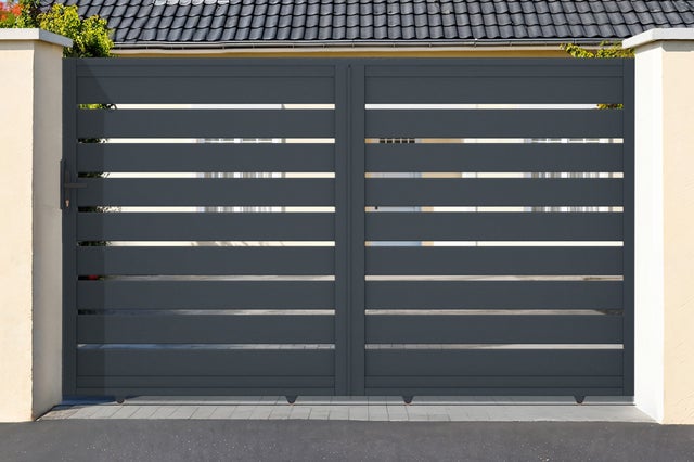 Portail coulissant 3,5m VOGEL H.180cm aluminium gris