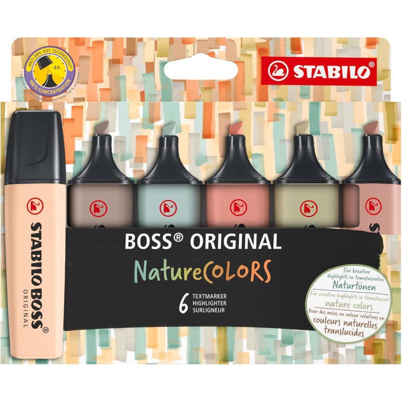 Stabilo Boss Naturecolors Pack de 6 Marqueurs - Trait entre 2 et 5 mm ...