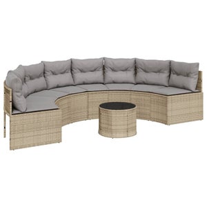 Banc De Jardin Semi-Circulaire En Bois Massif - 120 Cm De Diamètre, Résistant Aux Intempéries, Capacité 300 Kg