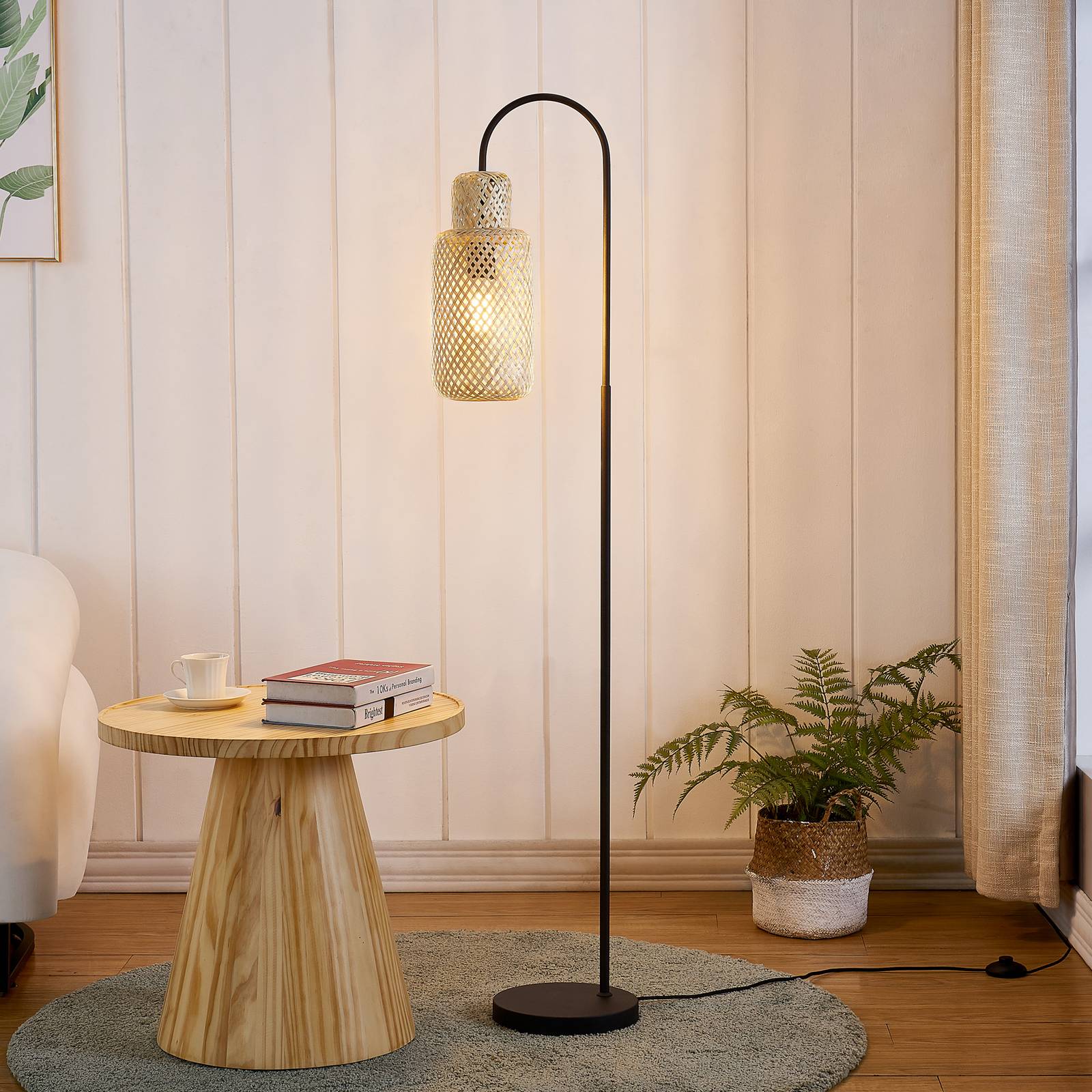 Lindby lampada da tavolo Kaida, marrone, metallo