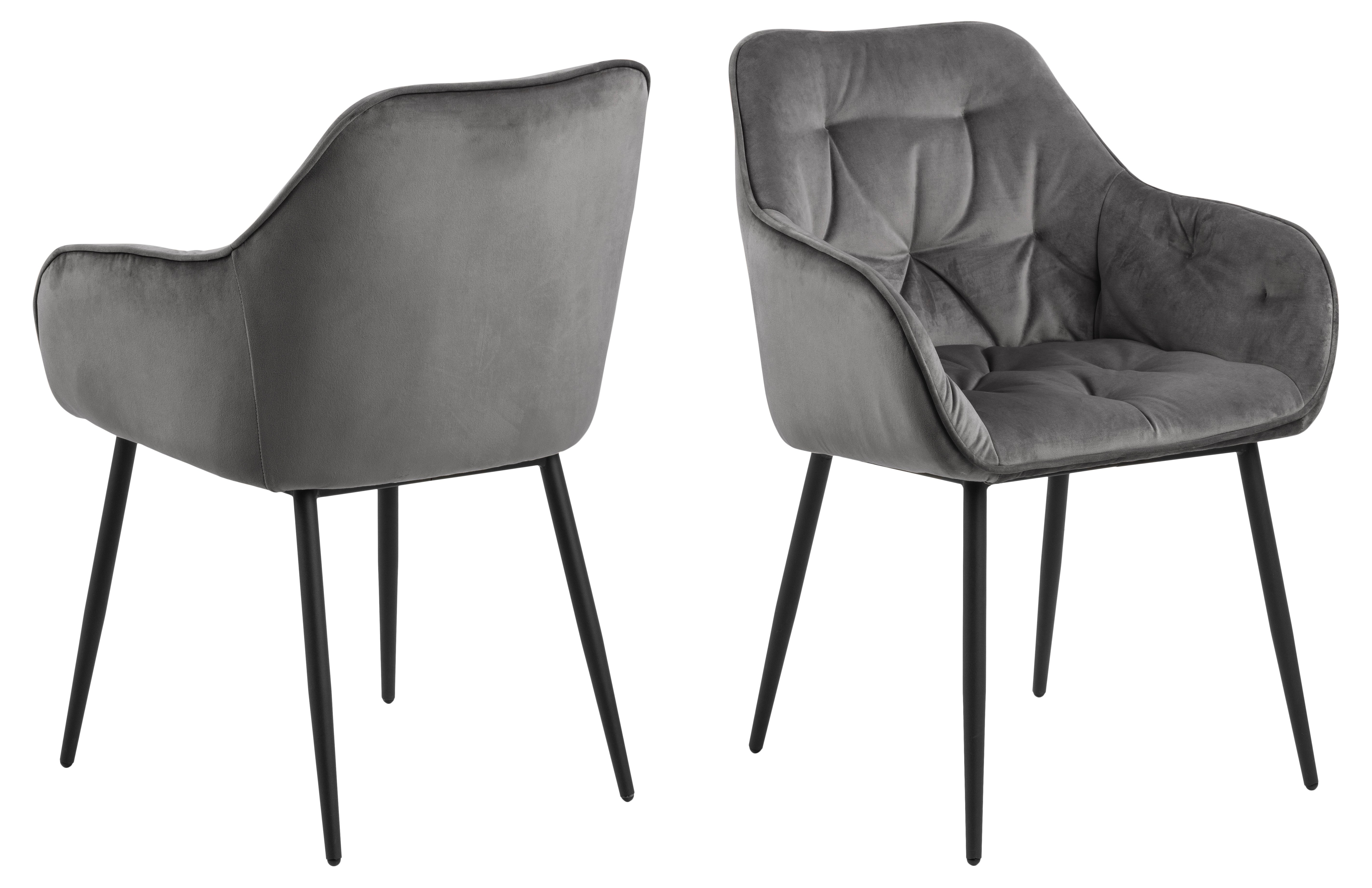 Bruks Chaise de salle à manger avec accoudoirs, gris. | Leroy Merlin