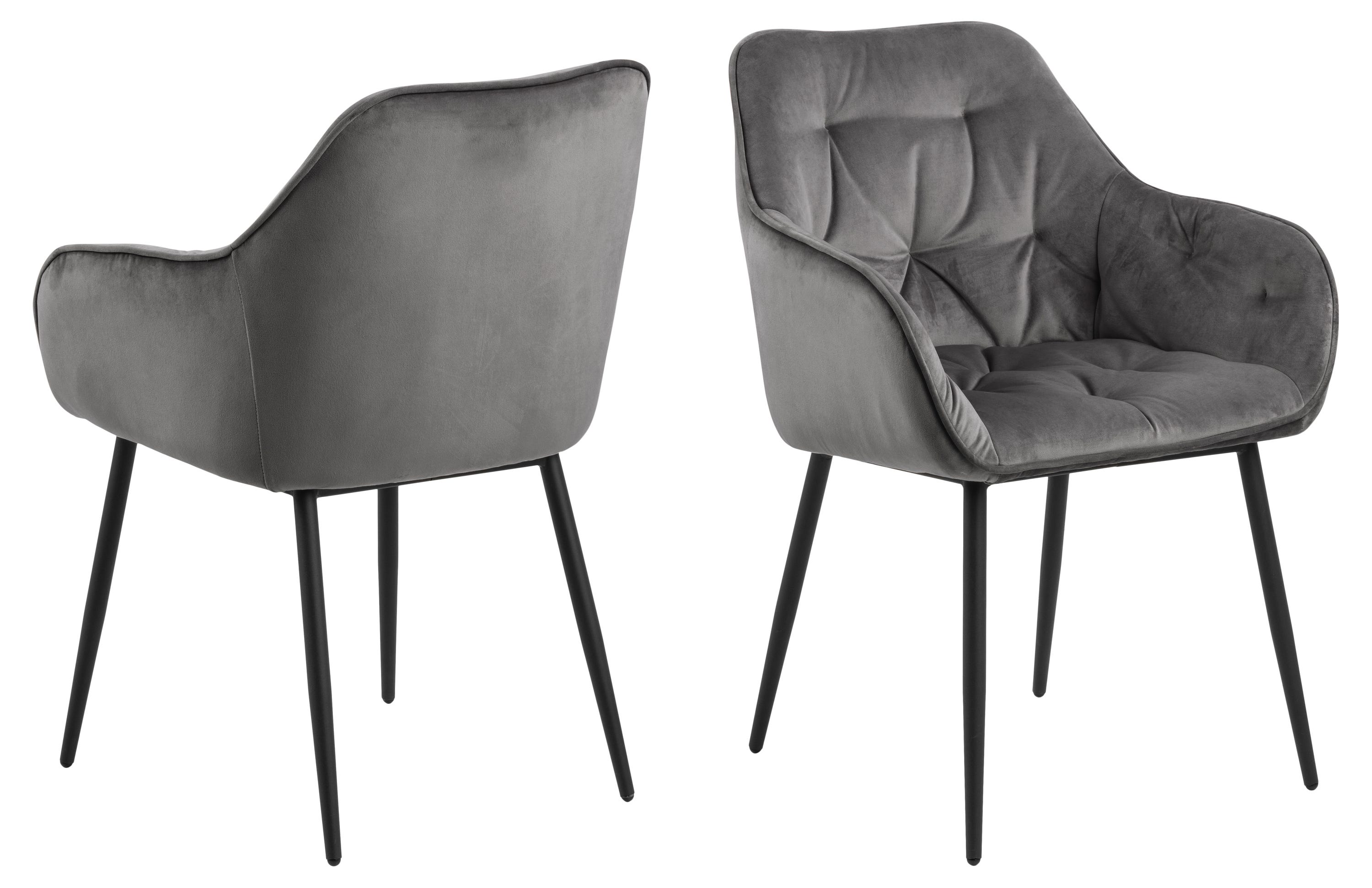 Bruks Chaise de salle à manger avec accoudoirs, gris. | Leroy Merlin