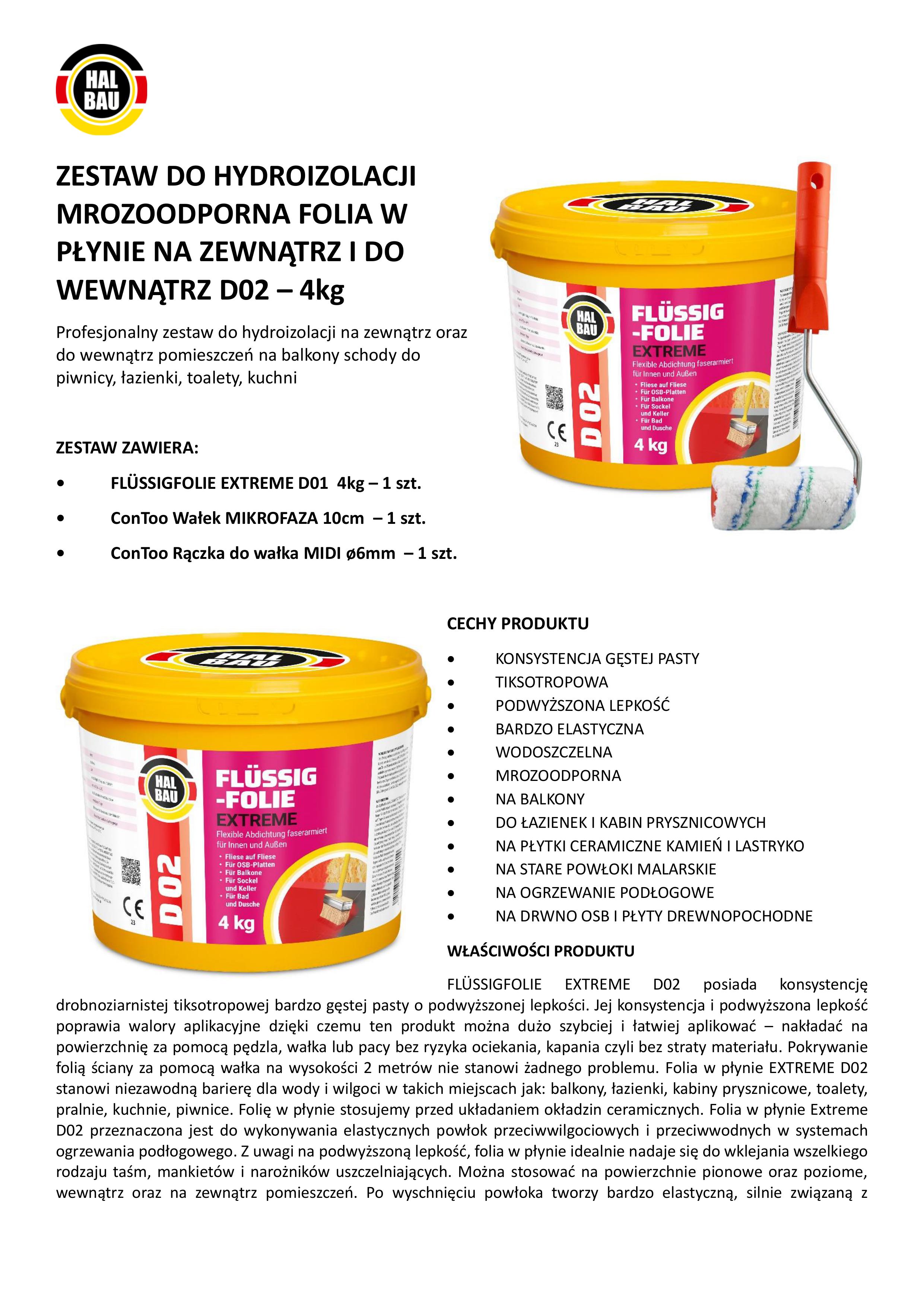 Film liquide Extreme étanchéité salle de bain membrane d'étanchéité + rouleau peinture 10cm D02 - 4KG - 6