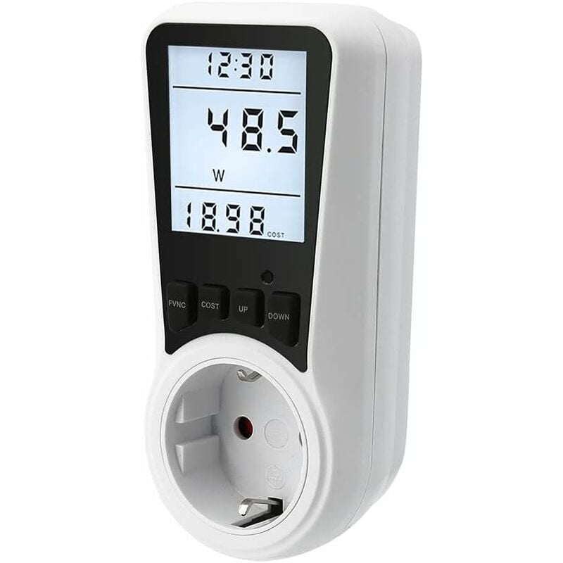 Licznik energii elektrycznej do gniazdka, licznik kosztów energii, miernik prądu, gniazdko elektryczne, licznik elektryczny z wyświetlaczem LCD, 36