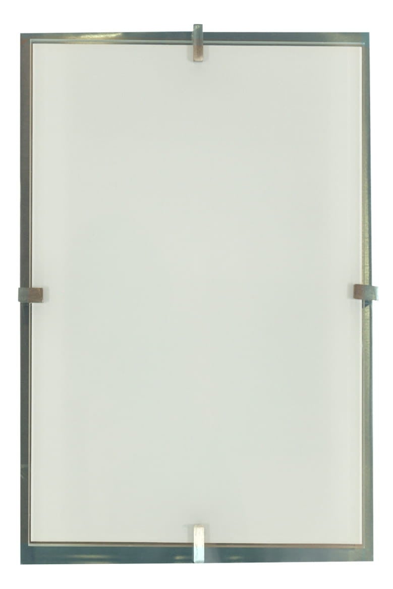 Plafon Frena prostokątny srebrno-biały 2xE27x20W wym: 40 x 8 cm IP20 szkło Candellux