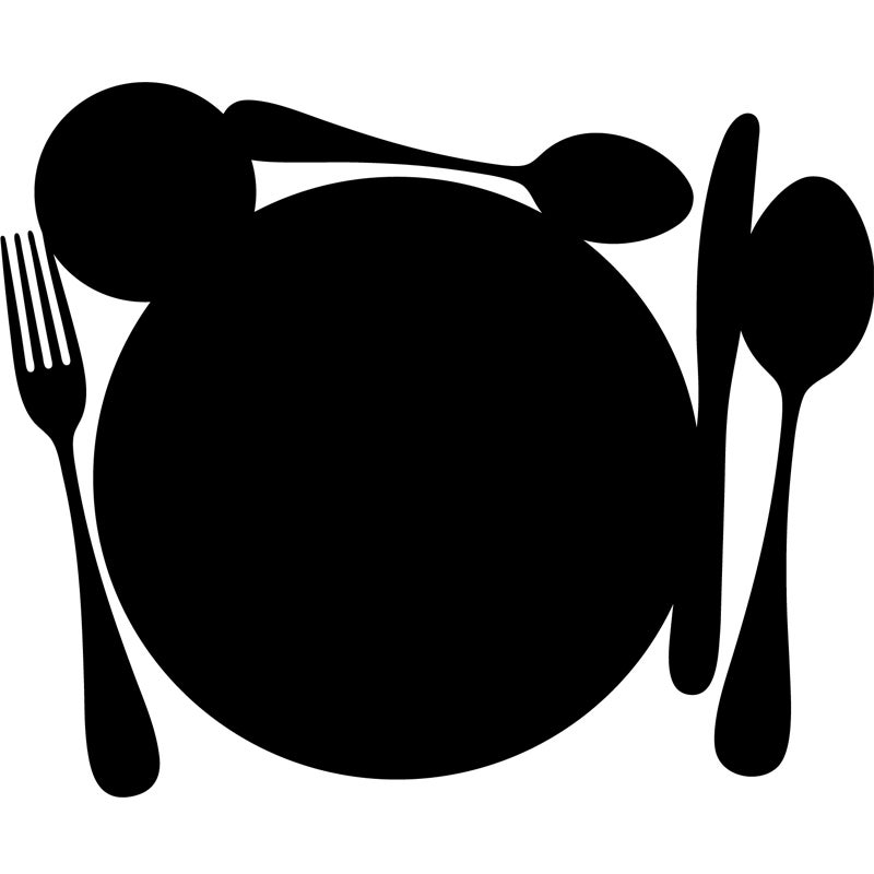 Adesivo ardesia Cucchiaio, coltello, forchetta e piatto - Sticker adesivo - adesivi murali - 95x125cm - 2