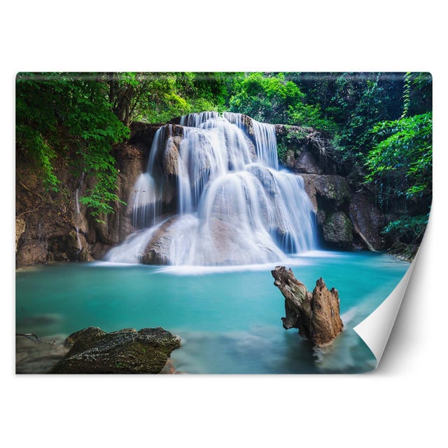Tapisserie Murale EHOMERY Cascade Montagne Marron Vert – Tenture Épaisse 150x130 Cm, Imprimée HD, Polyester Doux Pour Salon, Chambre & Décoration Boho