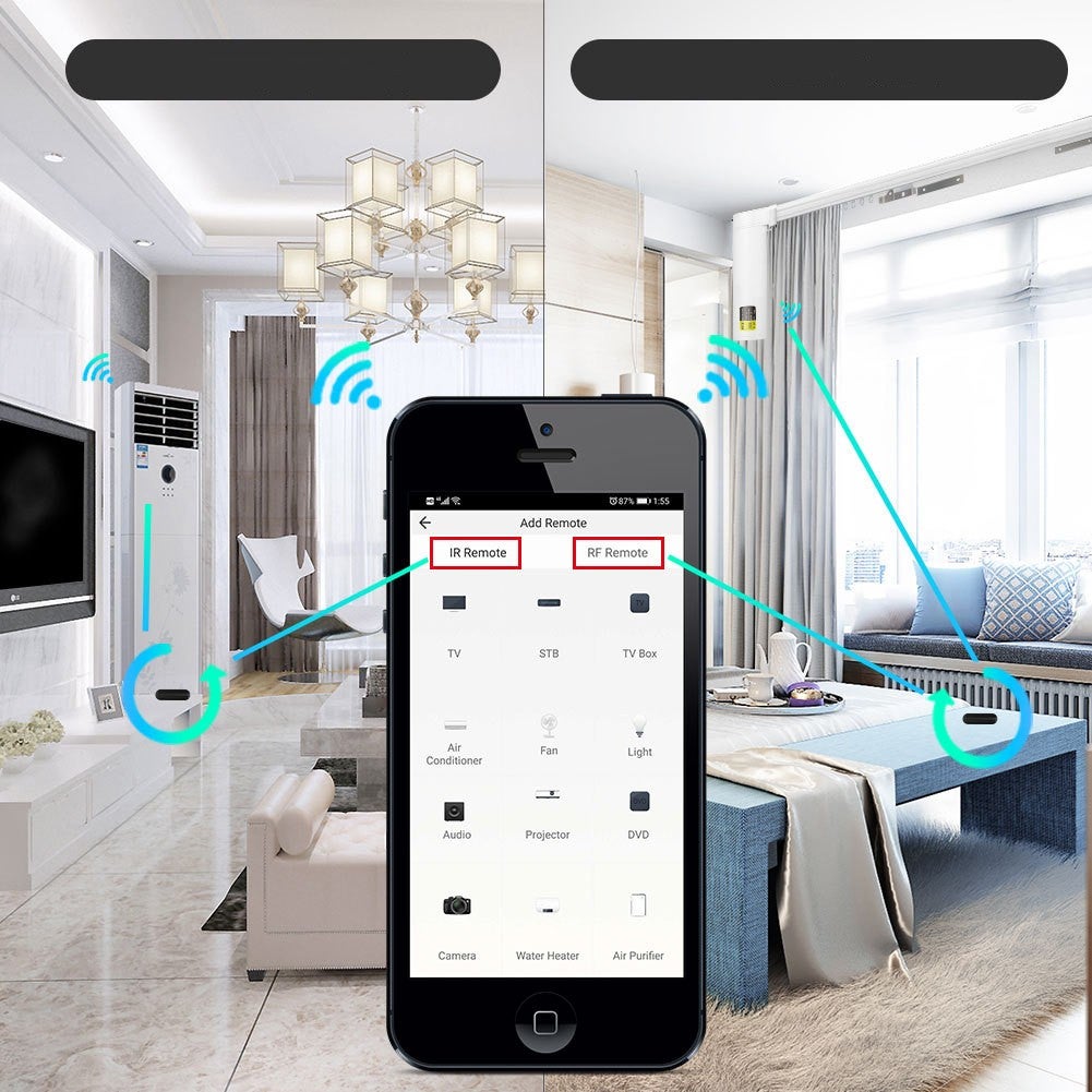 Télécommande universelle Wi-Fi/IR Tuya pour climatisation et TV, système de contrôle à distance infrarouge pour maison connectée, compatible avec Alexa, Google Home
