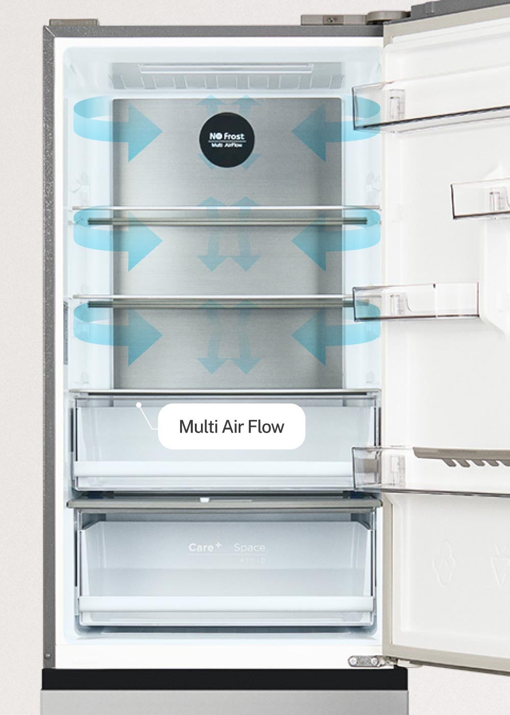 CREATE - FRIDGE STUDIO COMBI PRO FLEX 401 - Réfrigérateur 401L No Frost à l'italienne avec, Space Pro et Care+- Inox - 5