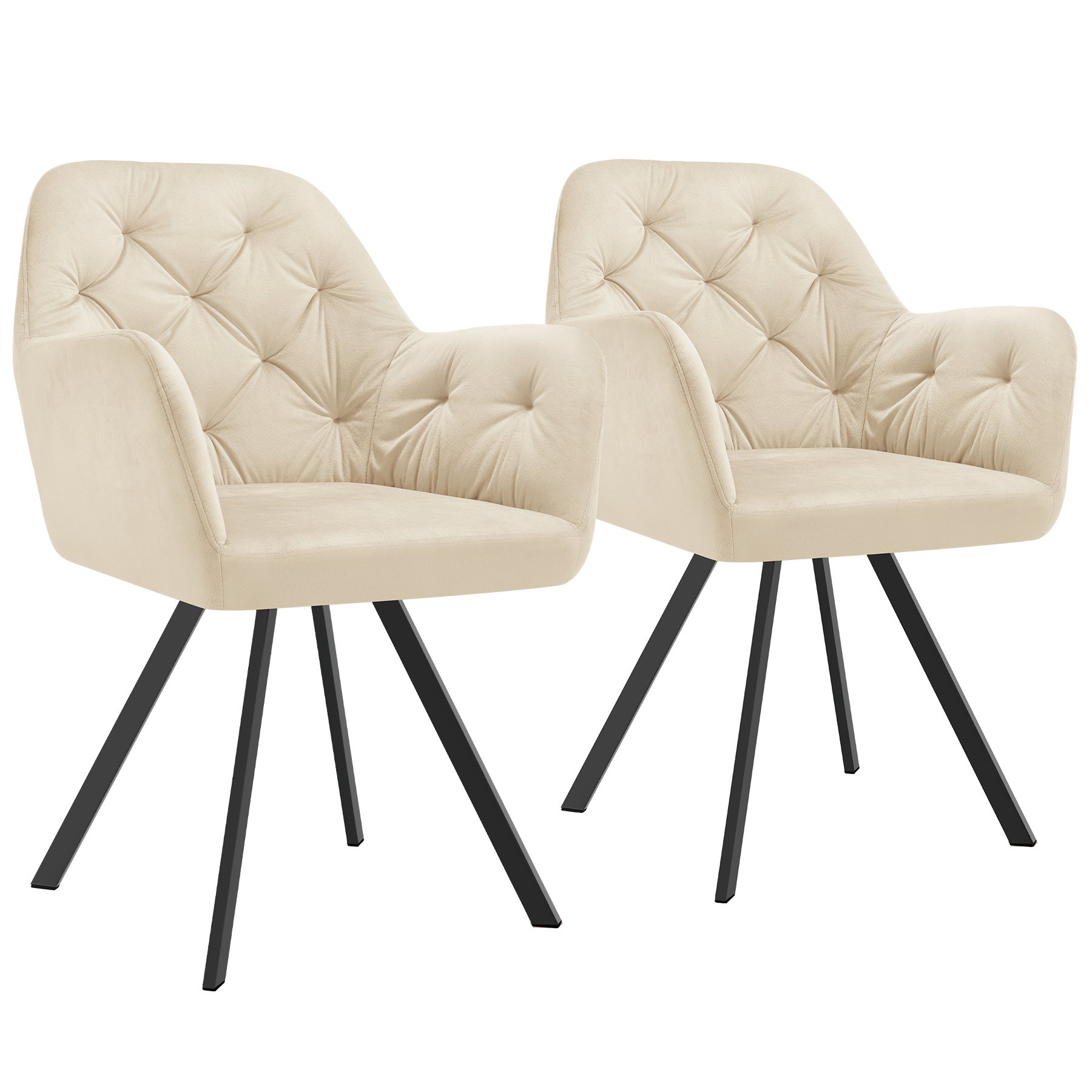 Set poltrone girevoli in velluto, struttura in acciaio imbottita