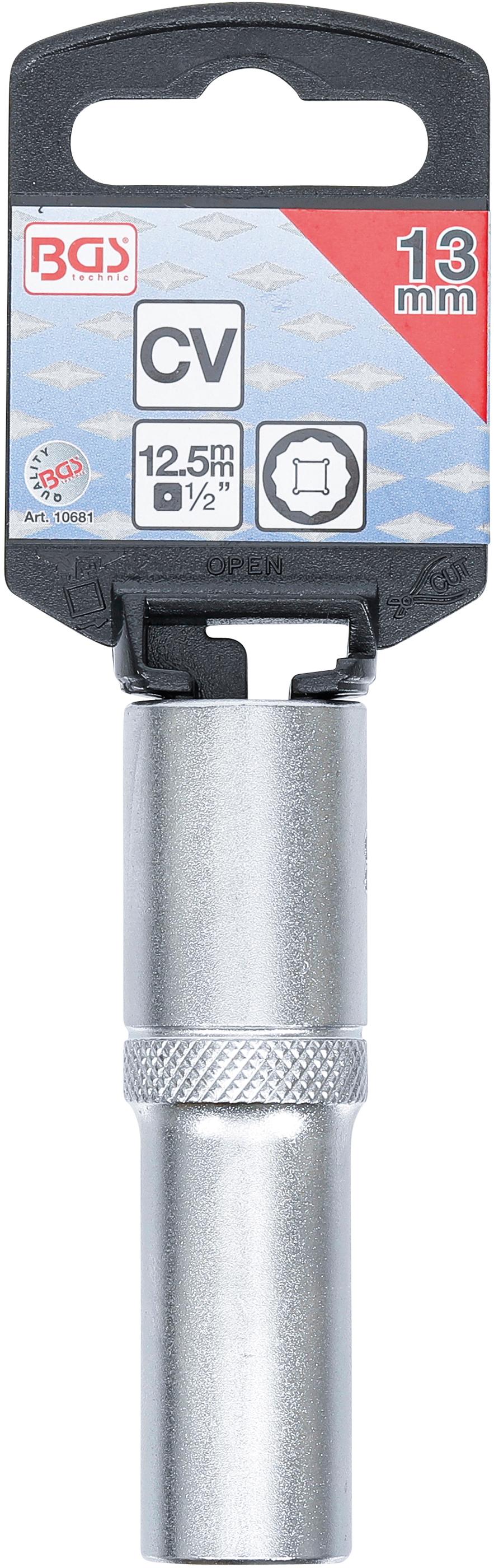 Douille pour clé, douze pans, longue | 12,5 mm (1/2