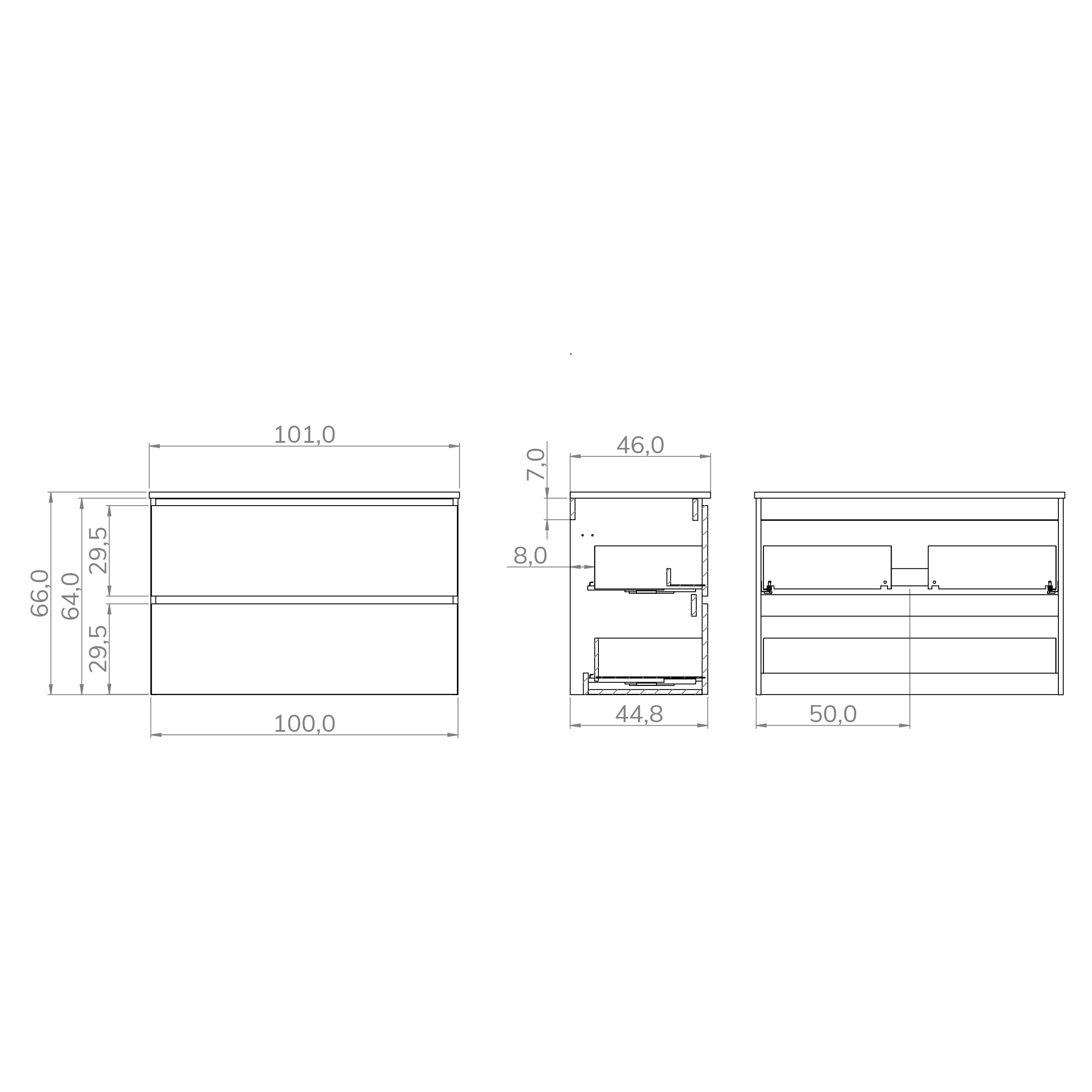 YINU SALLE DE BAIN | 100 CM BLANC - SOLOMON | DEUX TIROIRS | LAVABO ENCASTRÉ | N'INCLUT PAS LE MIROIR | ALDAY - 4