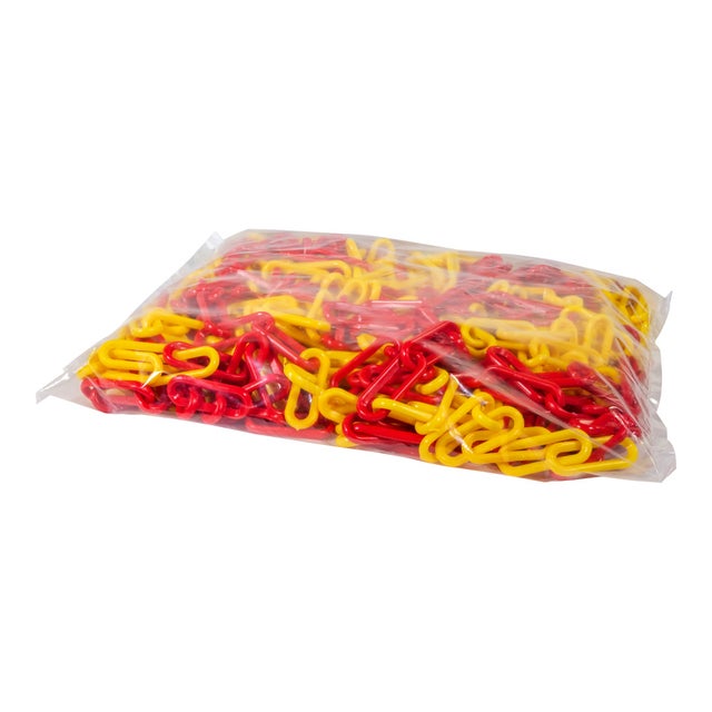 Chaîne plastique Ø 8mm x 25m Jaune/Rouge en sac - SIGNAL - 1185784