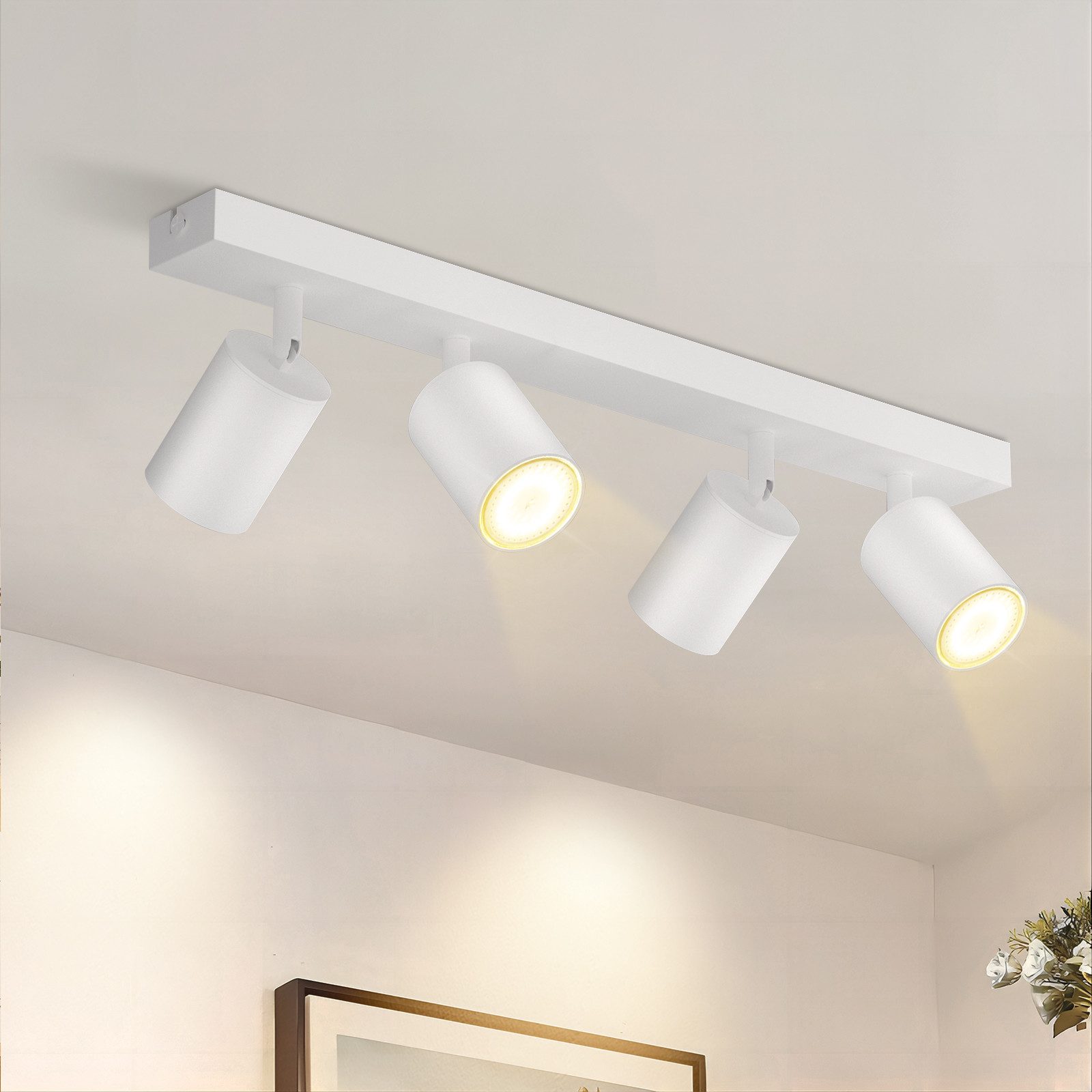 ZMH Oświetlenie sufitowe Max Spot. 25w GU10 czarny LED nowoczesny 350° obrotowy reflektor w stylu industrialnym do salonu, sypialni