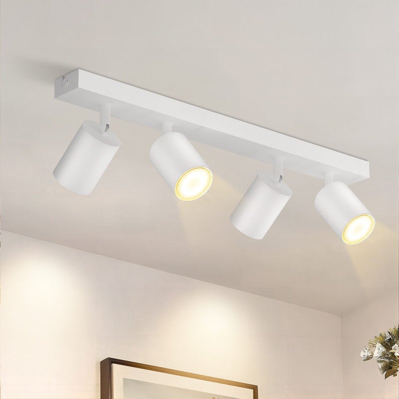 ZMH Oświetlenie sufitowe Max Spot. 25w GU10 czarny LED nowoczesny 350° obrotowy reflektor w stylu industrialnym do salonu, sypialni