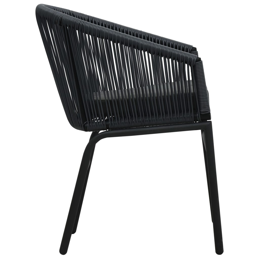 Maison Exclusive - Set da Bistrot 3 pz con Cuscini in Polyrattan Nero - 6