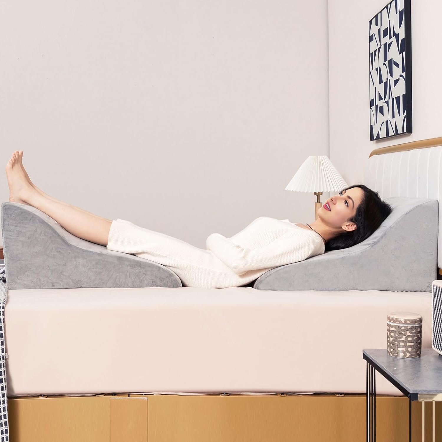Coussin De Dossier Avec Accoudoirs Pour Lit/canapé - Soutien Lombaire, Housse Amovible, Design Ergonomique