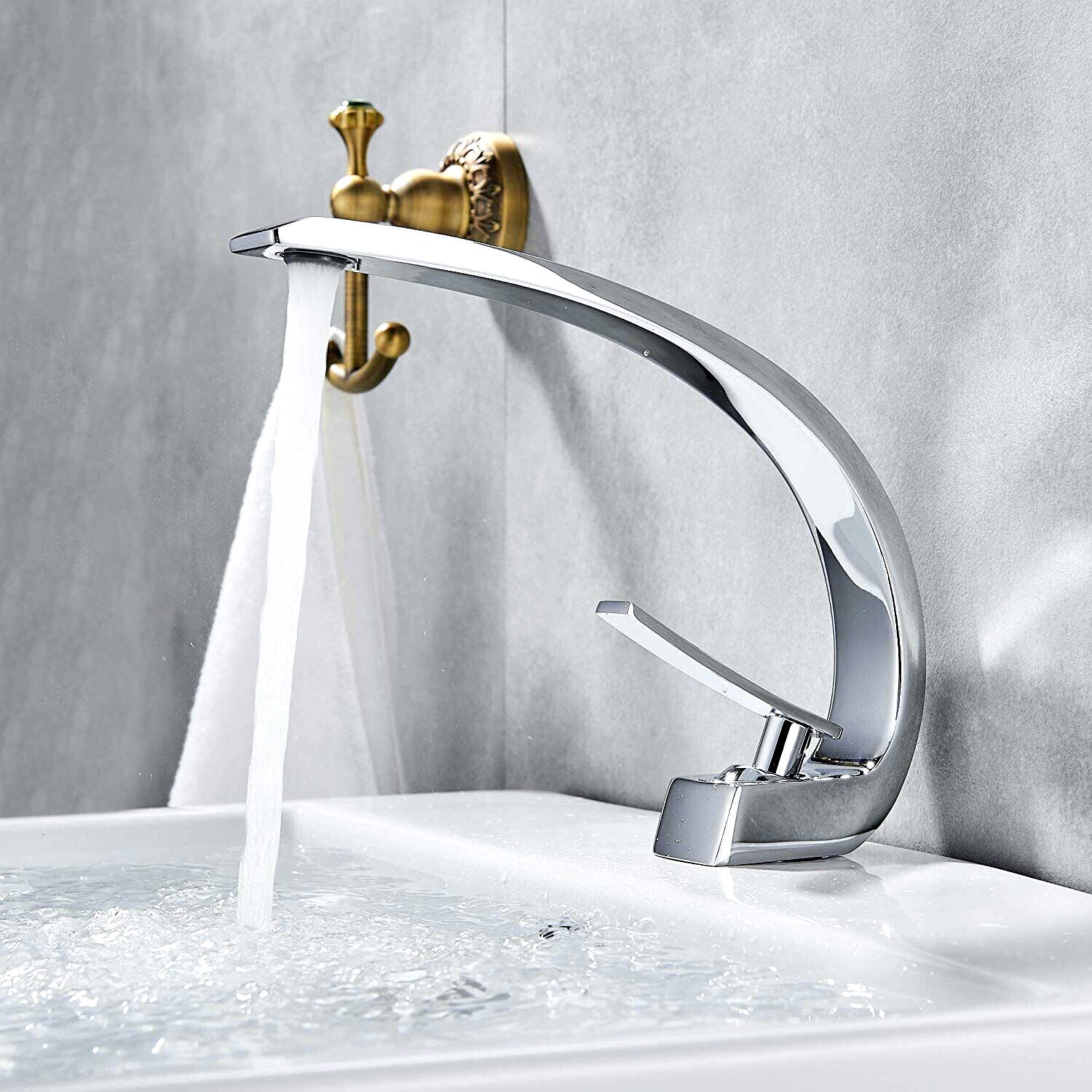 Rubinetteria Per Lavabo Rubinetto Lavabo CROMATO Cetus - Miscelatore Monocomando Moderno Per Bagno Bagno Elegante - Foto 5