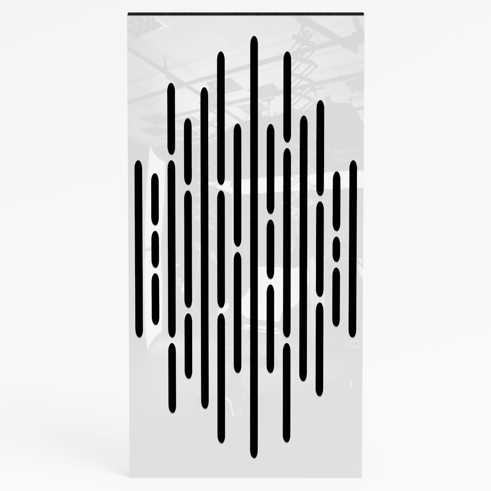 Lot de 4 Panneaux acoustiques étroits insonorisants WAVE 50x25x5 cm -0,5 m² surf.totale -Plastique perforé et mousse acoustique -Blanc brilliant - 2