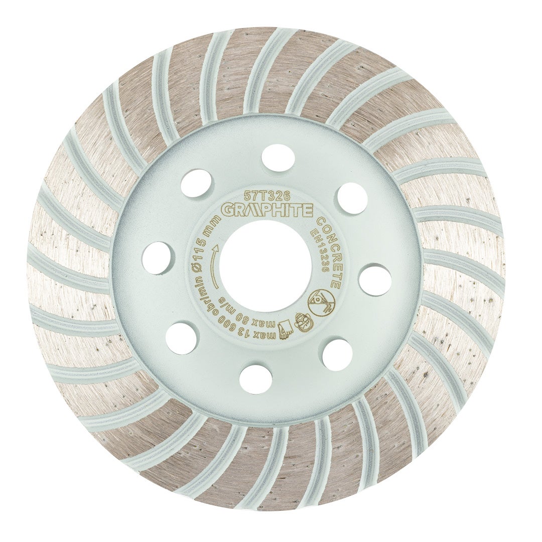 Disc de slefuire diamantat , turbo, 115 x 22.2 mm, taiere uscata 57T326