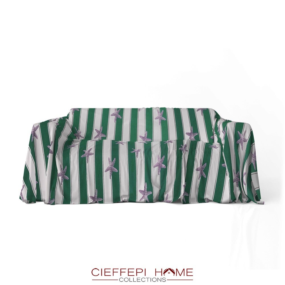Telo Arredo Cieffepi Home Multicolour | Copridivano In Misto Cotone 220x270 Cm, Verde, Lavabile, Per Divano E Letto