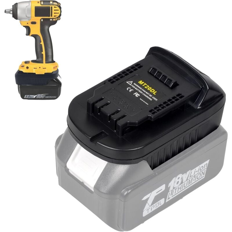 Adapter baterii MT20DL – Makita 18V na Dewalt 18-20V – Kompatybilny z narzędziami akumulatorowymi Dewalt