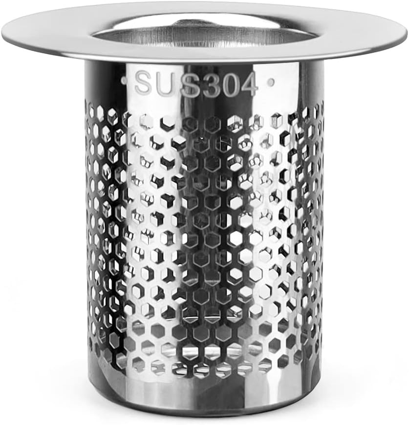Sitko do włosów pod prysznicem (3,3 x 5 x 5 cm), filtr do włosów pod prysznicem, sitko do zlewu, odpływ wanny (srebrny)