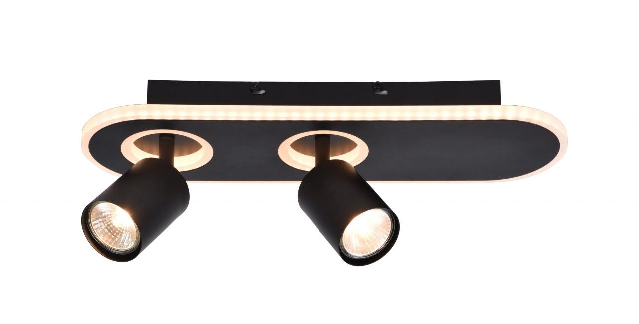 Lampa BRILLIANT, Kimon LED spot bar 2 płomienie czarny, 2x PAR51, GU10, 5W nadaje się do reflektorów, głowic obrotowych