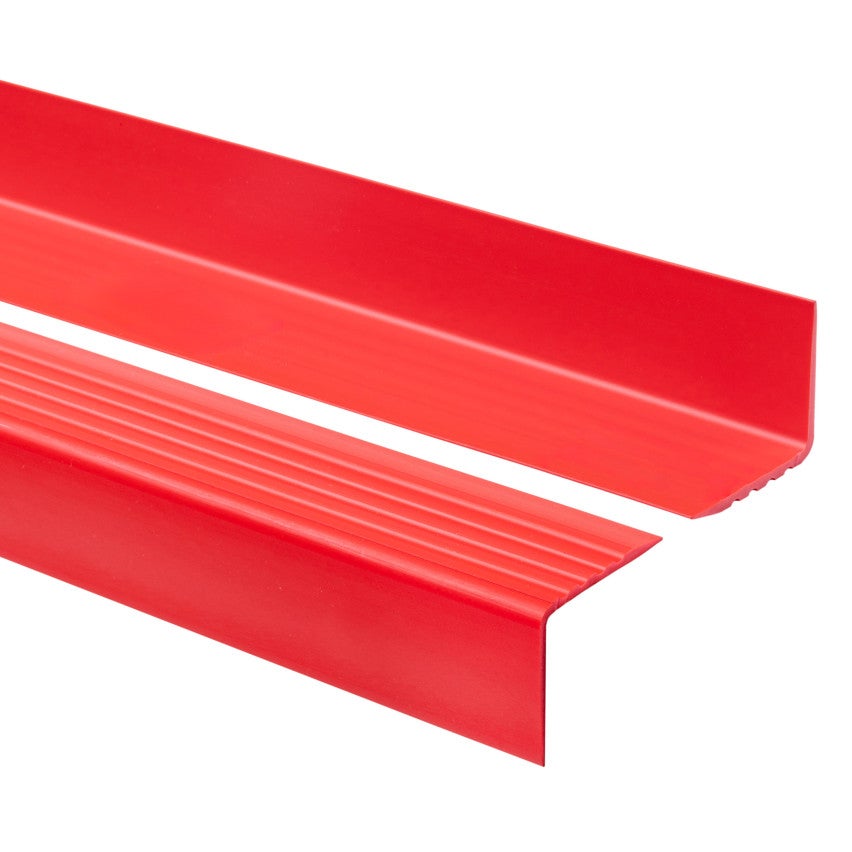 Profil schodowy 50x42 mm PVC na krawędzie stopni antypoślizgowy - 150 cm, czerwony