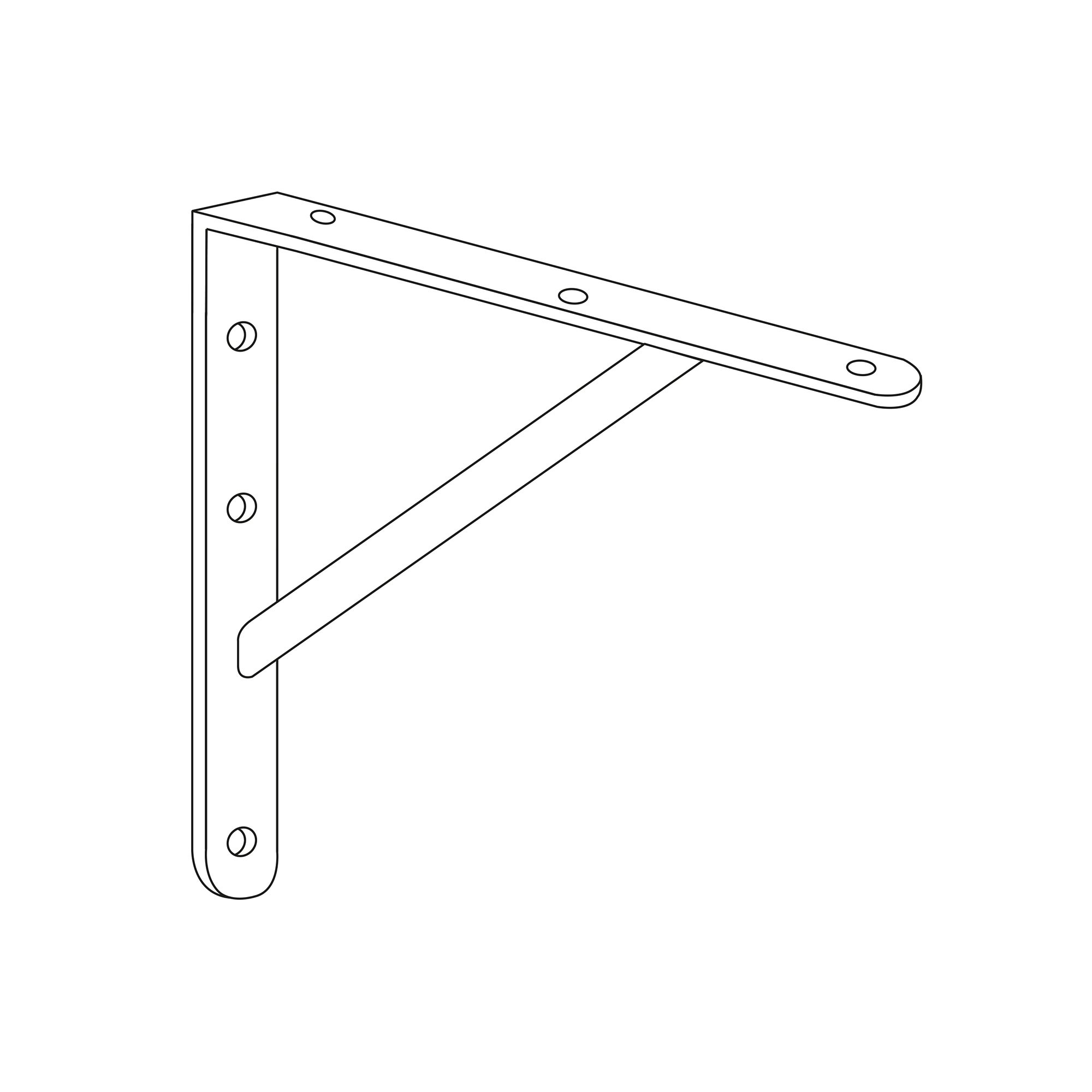 Suporte de Prateleira parede | Estilo decorativo | Fabricado em aço | Acabamento branco | Medidas 30*250*397mm | Sistema de fixação | 1 unidade - 3