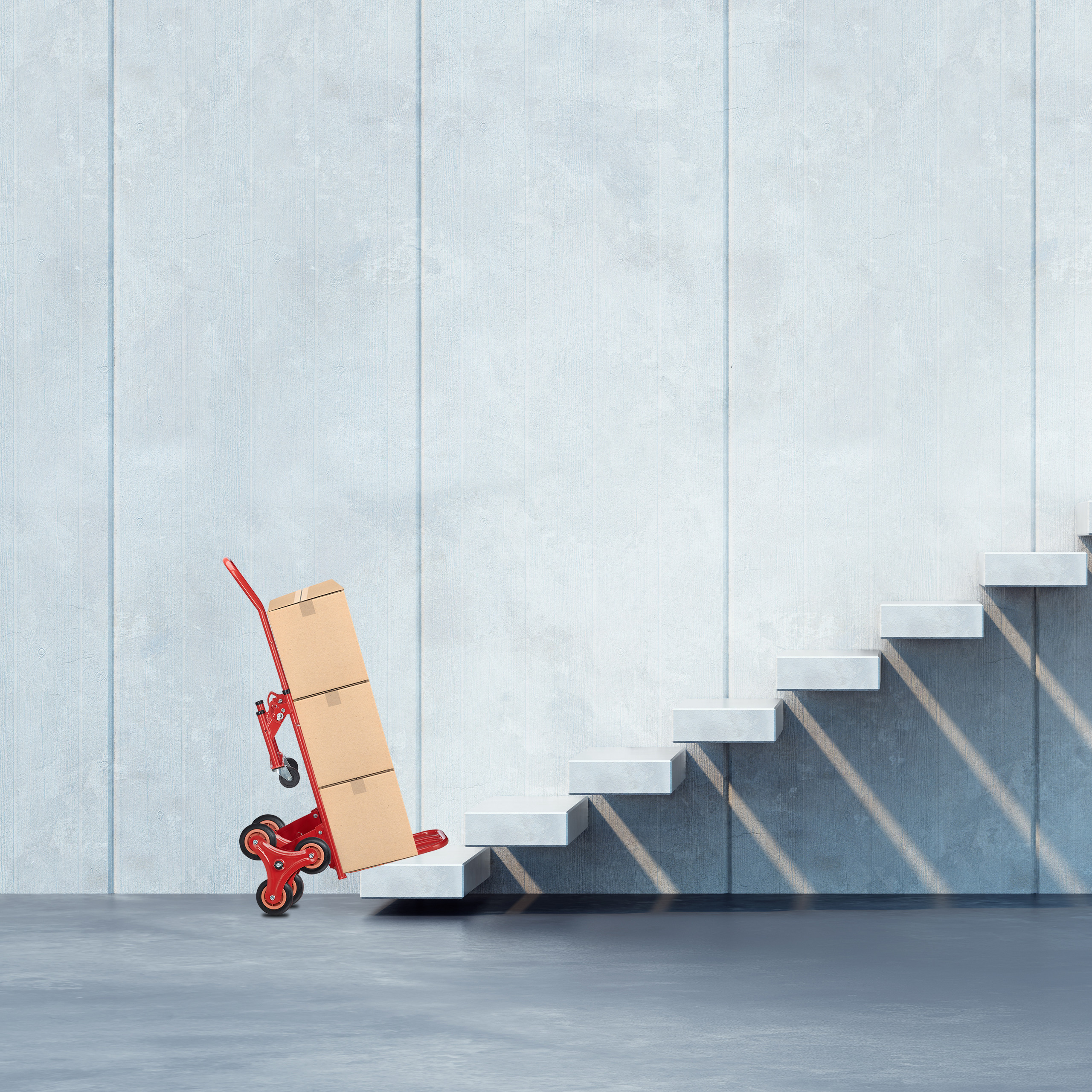 Carrello Portapacchi E Saliscale Relaxdays - Capacità 150 Kg, 2 In 1, Acciaio, Rosso, Con 6 Ruote - Foto 2