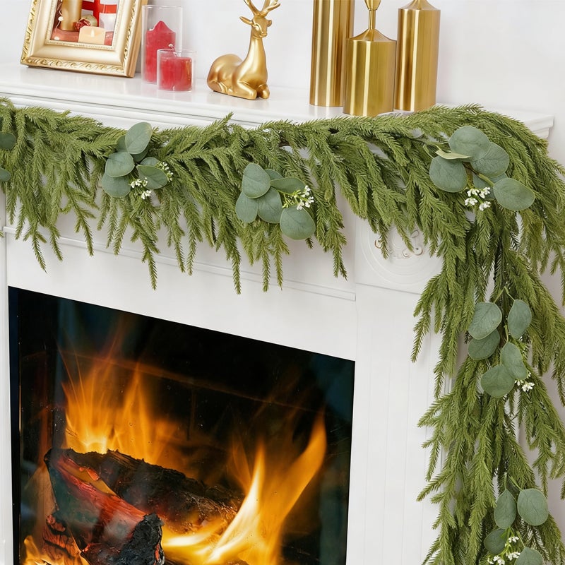 Guirlande De Noël En Pin Artificiel - 180 Cm Décoration Végétale De