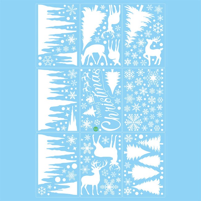 TRIXES 60 Adesivi Finestra Fiocchi Di Neve Bianchi, Riutilizzabili, Per Decorazioni Natalizie Bambini