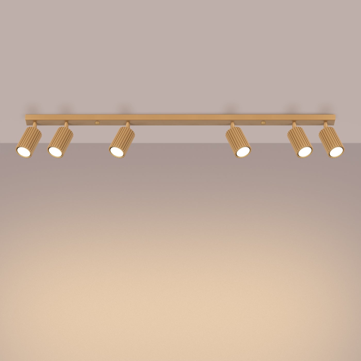 Plafon GLOOW 6L złoty LED 3000K - 117x6.5x16.5cm Sollux