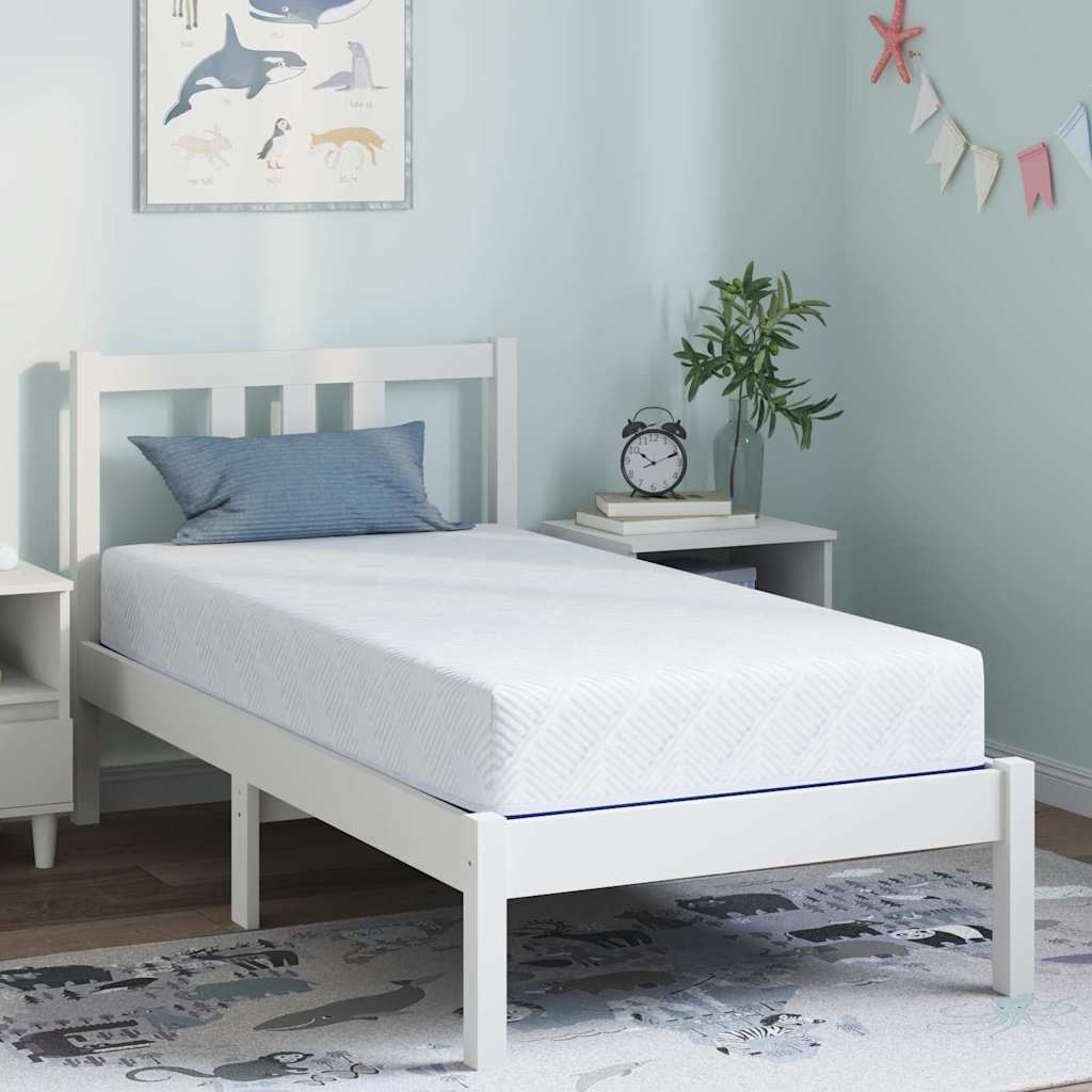 Materac Biały i niebieski 80 x 160 cm Tkanina żakardowa vidaXL