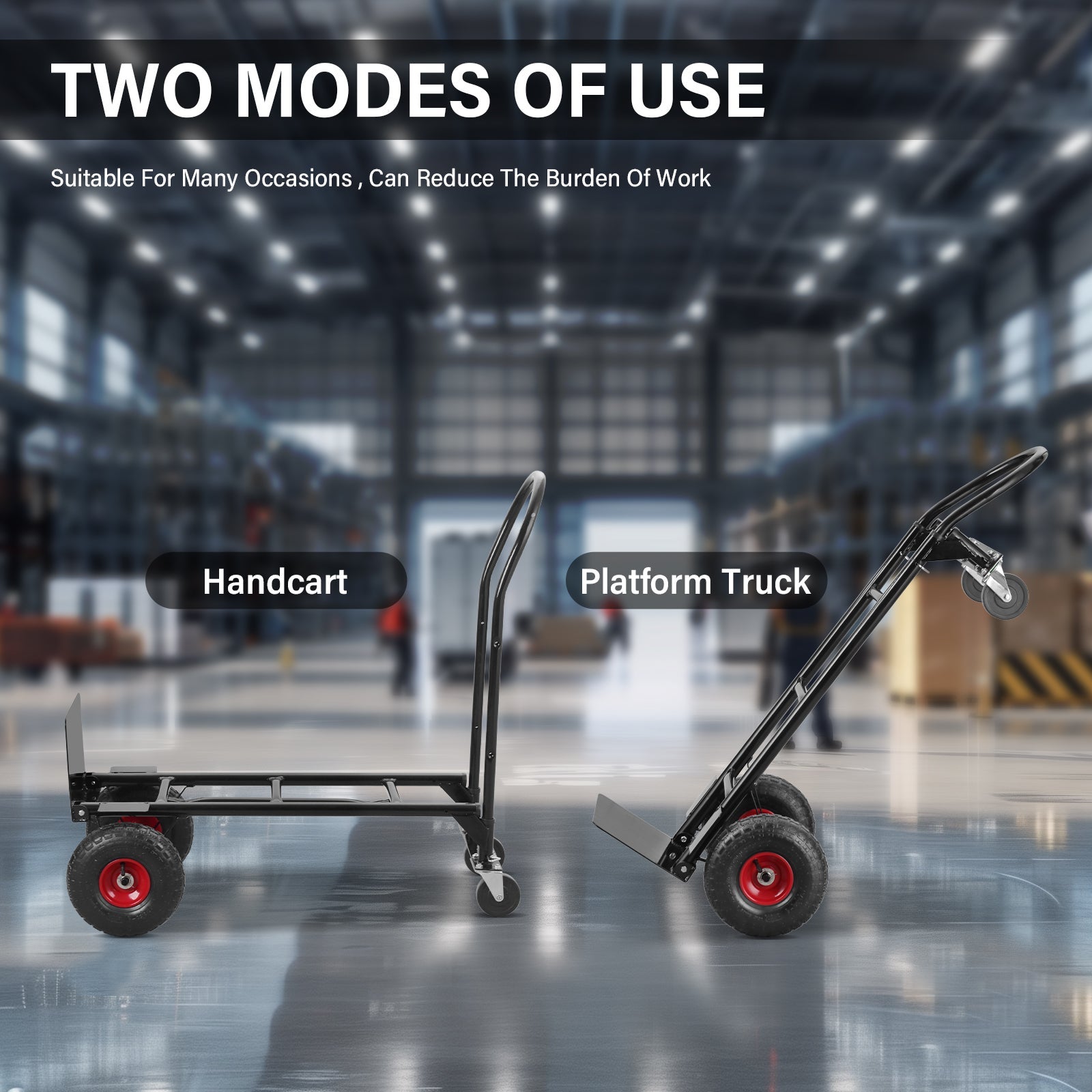 TEENO Chariot Pliable 2 en 1 Multifonction, Chariot à Plateforme,Capacité de Charge de 250 kg - 5