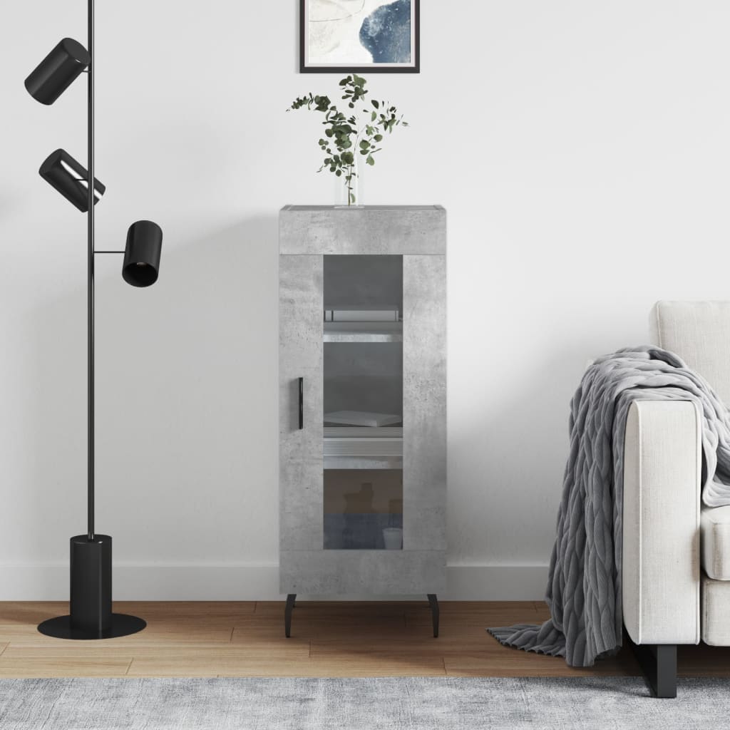 Buffet en contreplaqué gris béton 34,5x34x90 cm - COMFORTXL - 2