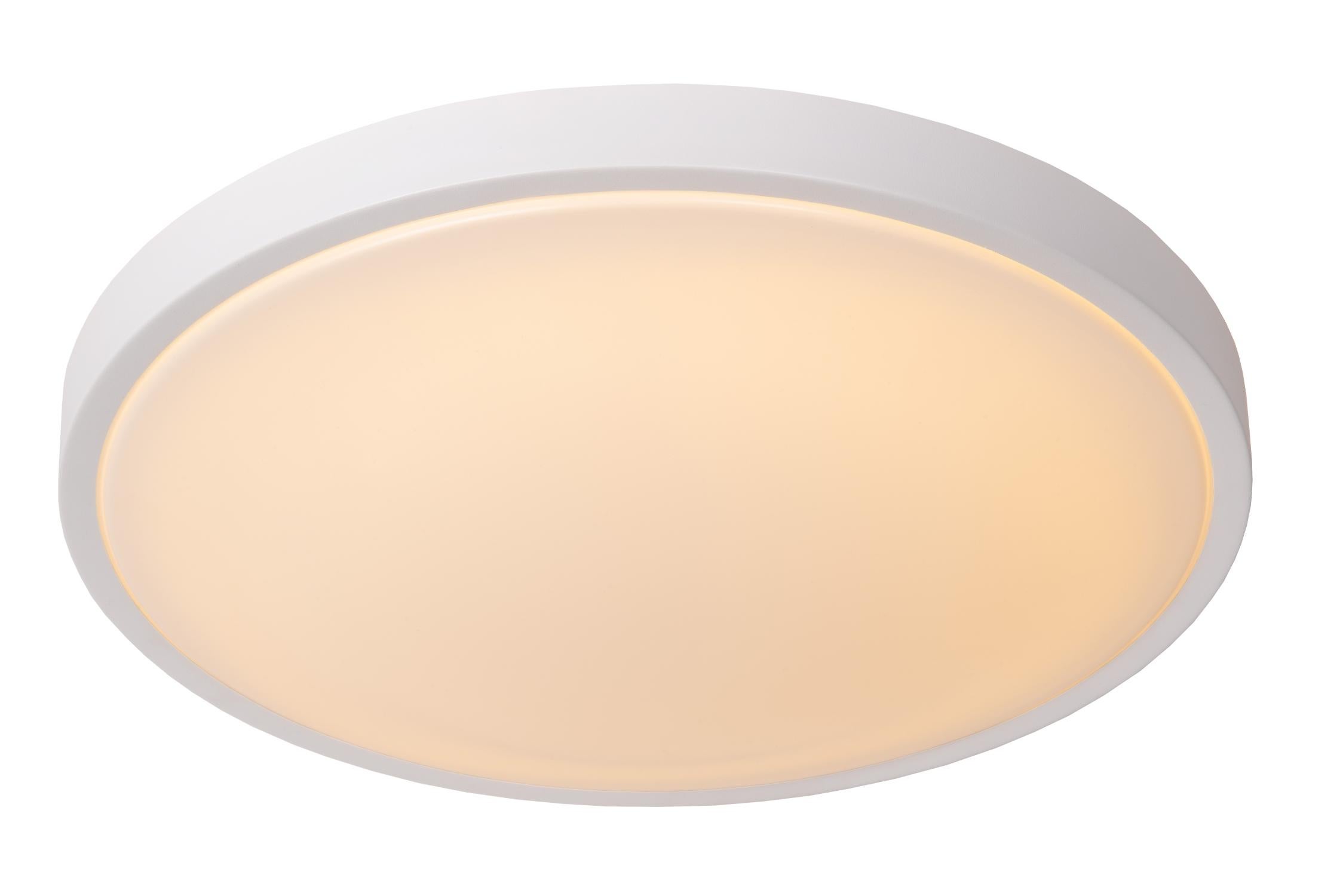 Plafon okrągły DASHER LED 24W Ciepła biel 1550lm biały wym:10,6x41x41cm IP44 Lucide