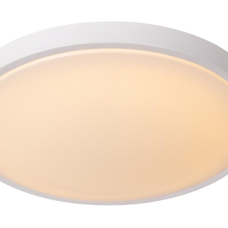 Plafon okrągły DASHER LED 24W Ciepła biel 1550lm biały wym:10,6x41x41cm IP44 Lucide