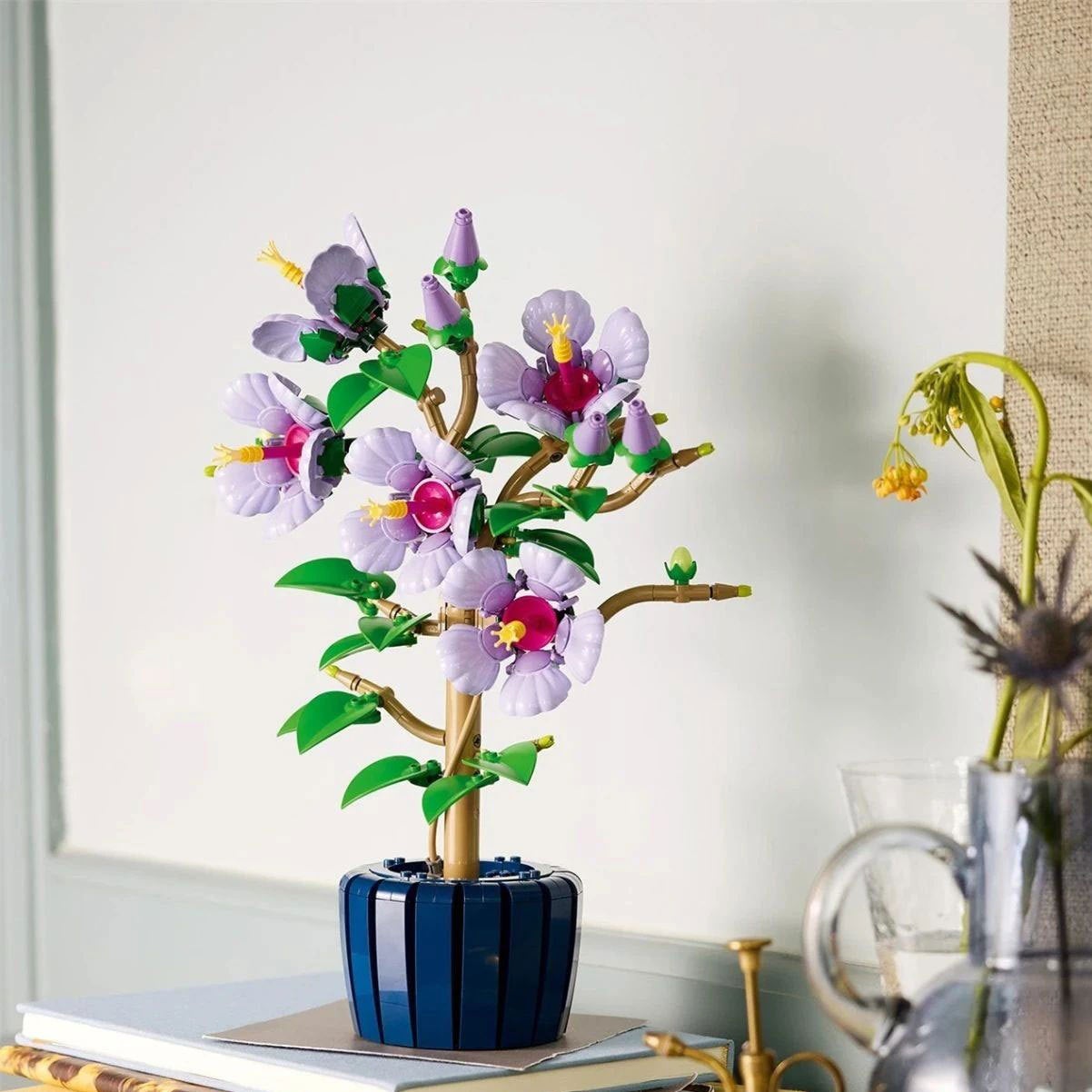 Ensemble de construction Fleur d'Hibiscus - Blocs de construction de plantes et fleurs artificielles, cadeau de décoration intérieure - 2