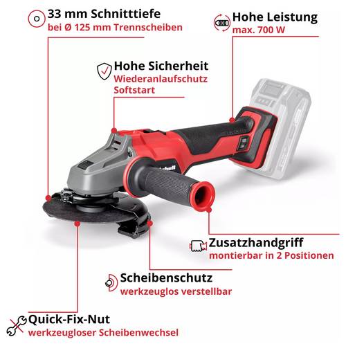 Einhell AXXIO 18/125 Q meuleuse d'angle 12,5 cm 1,54 kg - 3