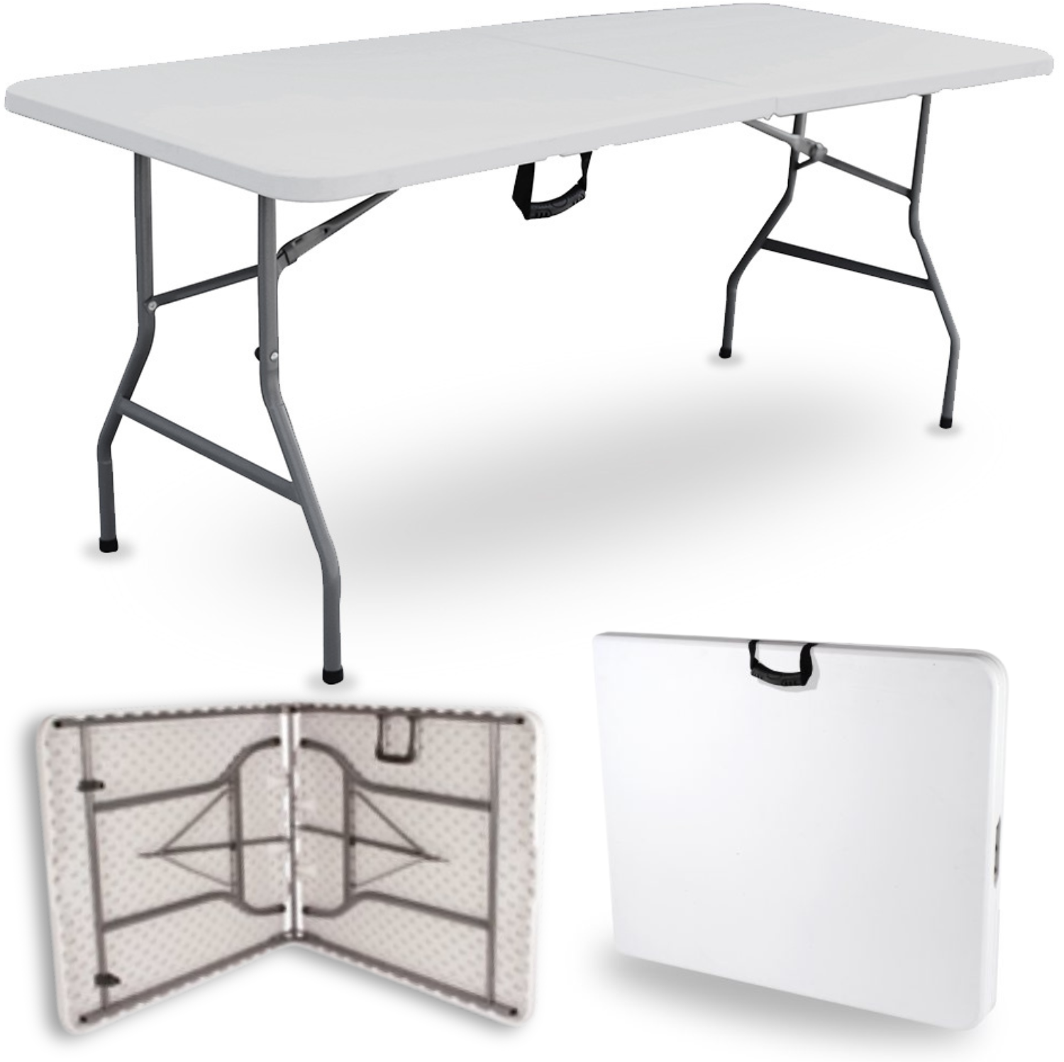 Table Pliante Rectangulaire - 8 Places 180 x 74 x 74 cm ,175 kg Max - Table Pliante Exterieur, Interieur | Leroy Merlin