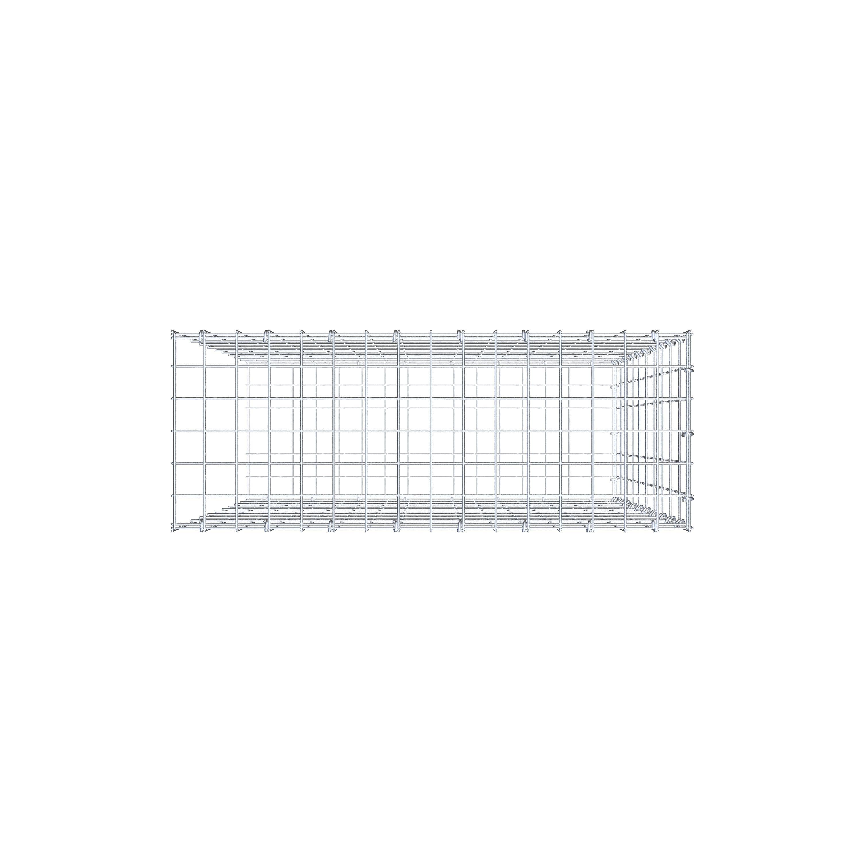 Gavión para alargar en acero galvanizado 100x80x30cm (LxAxP), malla 5 x 10cm, Anillo en C, sin rejilla frontal - 8